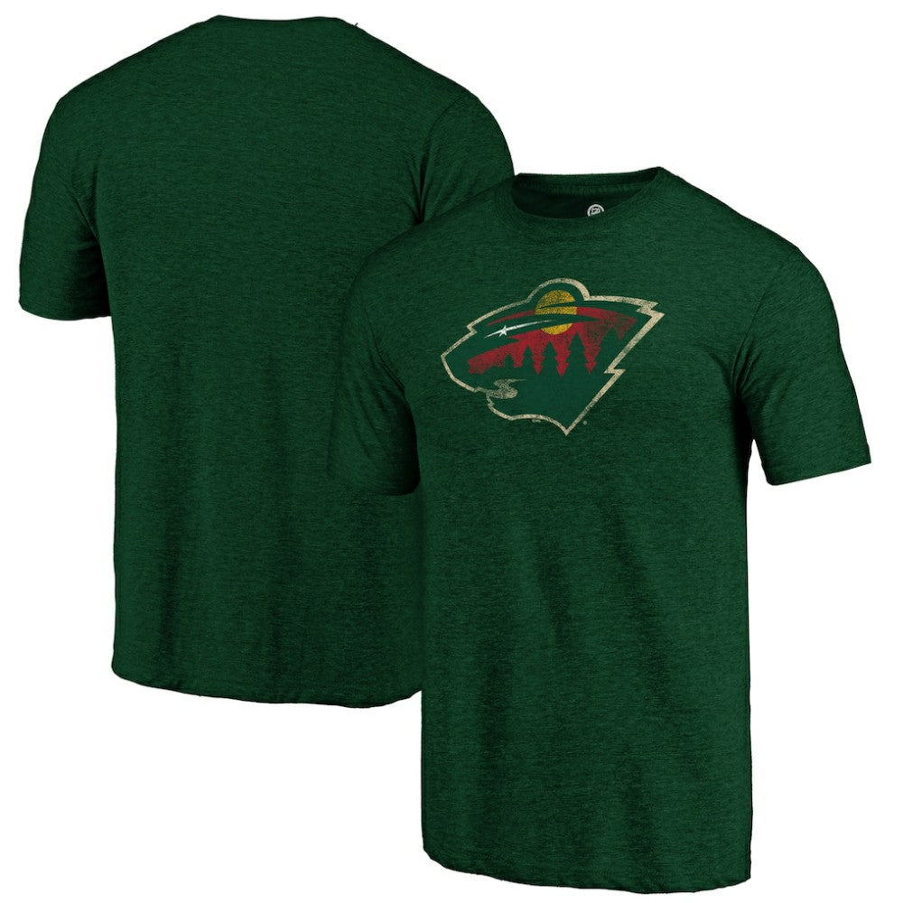 NHL Minnesota Wild Distressed Logo Tri-Blend T-Shirt