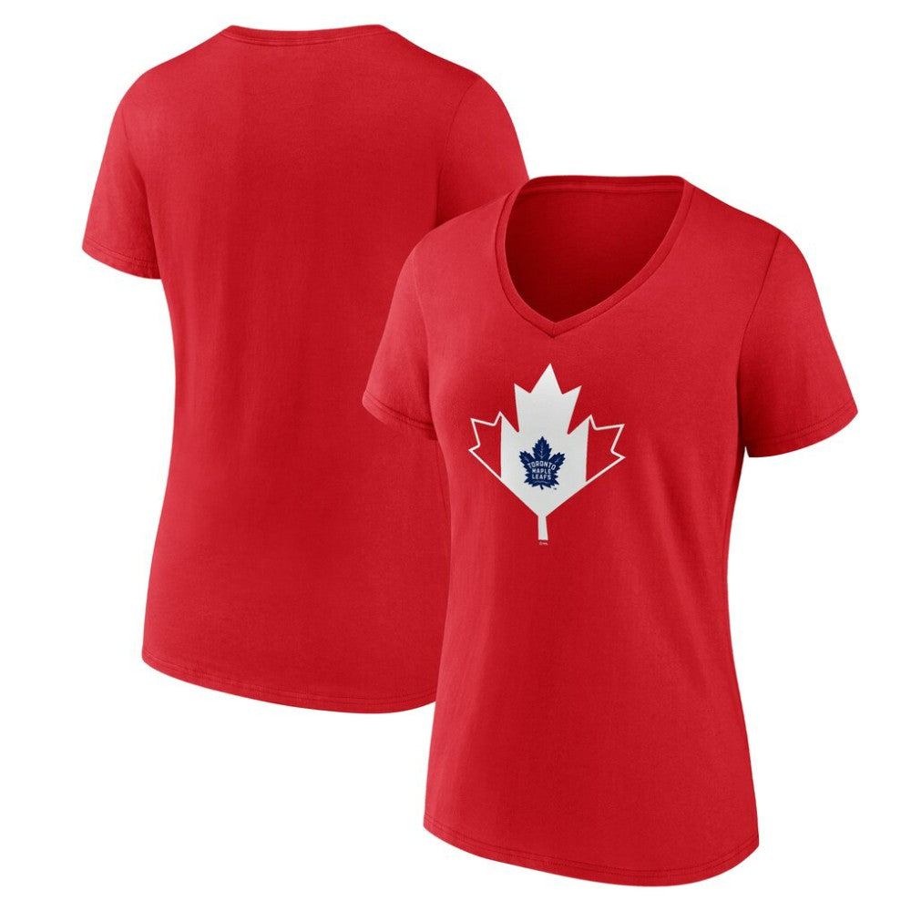 NHL Toronto Maple Leafs Women's Canada Day V-Neck T-Shirt