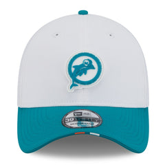 2025 NFL Training Camp Throwback Logo 39THIRTY Flex Hat - Miami Dolphins Hats