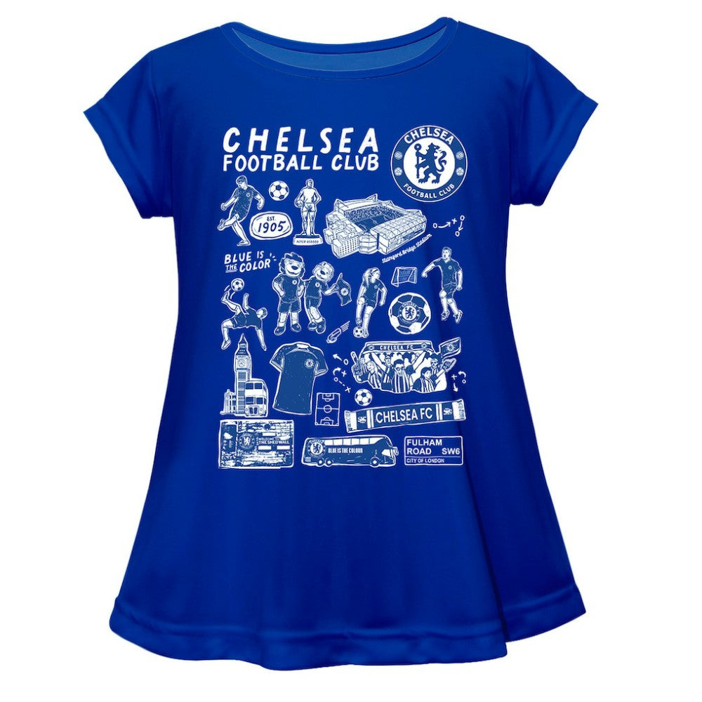Chelsea Vive La Fete Girls Youth Impressions Artwork A-Line Top