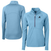 Powder Blue Arizona Diamondbacks Cutter & Buck Women's Raglan Adapt Eco Knit Stretch Recycled Half-Zip Top