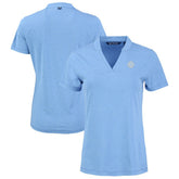 Heather Powder Blue Chicago Cubs Cutter & Buck Forge Heathered Stretch Blade Top