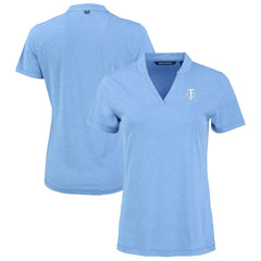 Heather Powder Blue Minnesota Twins Cutter & Buck Forge Heathered Stretch Blade Top
