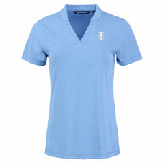 Heather Powder Blue Minnesota Twins Cutter & Buck Forge Heathered Stretch Blade Top
