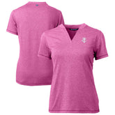 Light Pink Minnesota Twins Cutter & Buck Forge Heathered Stretch Blade Top