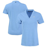 Heather Powder Blue Detroit Tigers Cutter & Buck Forge Heathered Stretch Blade Top