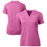 Light Pink Detroit Tigers Cutter & Buck Forge Heathered Stretch Blade Top