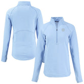 Heather Powder Blue Chicago Cubs Cutter & Buck Women's Peshastin Eco Fleece Recycled Half-Zip Jacket
