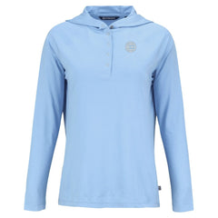Powder Blue Chicago Cubs Cutter & Buck Women's Coastline Epic Comfort Eco Recycled Long Sleeve Hoodie T-Shirt