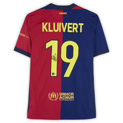 Patrick Kluivert Barcelona Autographed 2024-25 Red/Blue Home Jersey