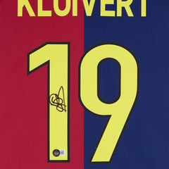 Patrick Kluivert Barcelona Autographed 2024-25 Red/Blue Home Jersey