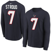 C.J. Stroud Youth Player Name & Number Long Sleeve T-Shirt - Houston Texans T-shirts