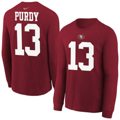 Brock Purdy Youth Player Name & Number Long Sleeve T-Shirt - San Francisco 49ers T-shirts