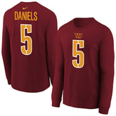 Jayden Daniels Youth Player Name & Number Long Sleeve T-Shirt - Washington Commanders T-shirts
