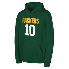 Jordan Love Outerstuff Mainliner Player Name & Number Hoodie - Green Bay Packers Hoodies
