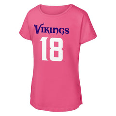 Justin Jefferson Outerstuff Girls Youth Player Name & Number T-Shirt - Minnesota Vikings T-shirts