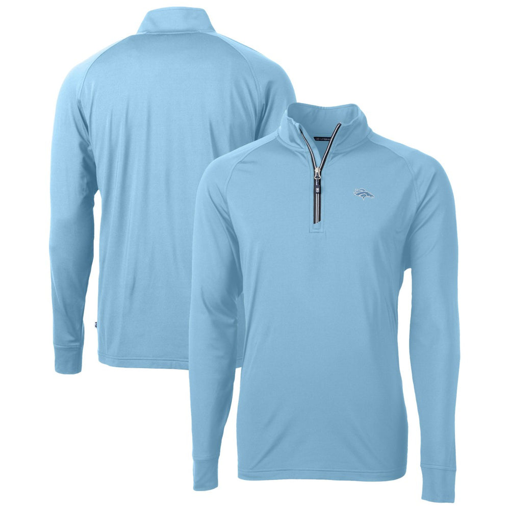 Cutter & Buck Raglan Adapt Eco Knit Stretch Recycled Quarter-Zip Top - Denver Broncos Tops