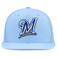 Powder Blue Milwaukee Brewers Mitchell & Ness Cooperstown Collection Basic Flip Snapback Hat