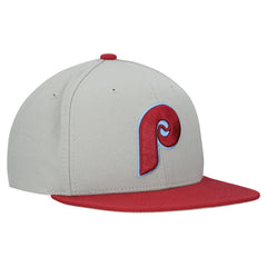 Gray Philadelphia Phillies Mitchell & Ness Cooperstown Collection Basic Flip Snapback Hat