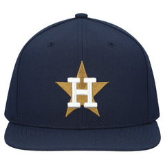 Navy Houston Astros Mitchell & Ness Cooperstown Collection Basic Flip Snapback Hat
