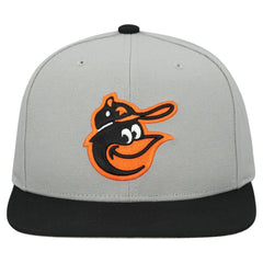 Gray Baltimore Orioles Mitchell & Ness Cooperstown Collection Basic Flip Snapback Hat