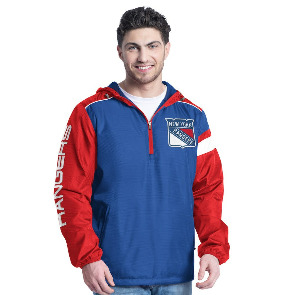 NHL New York Rangers G-III Sports by Carl Banks Lateral Half-Zip Hoodie Jacket
