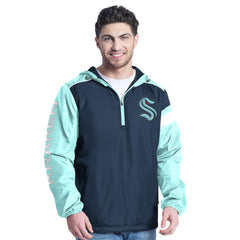 NHL Seattle Kraken G-III Sports by Carl Banks Lateral Half-Zip Hoodie Jacket