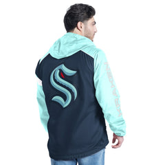 NHL Seattle Kraken G-III Sports by Carl Banks Lateral Half-Zip Hoodie Jacket