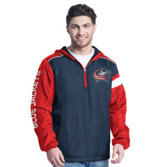 NHL Columbus Blue Jackets G-III Sports by Carl Banks Lateral Half-Zip Hoodie Jacket