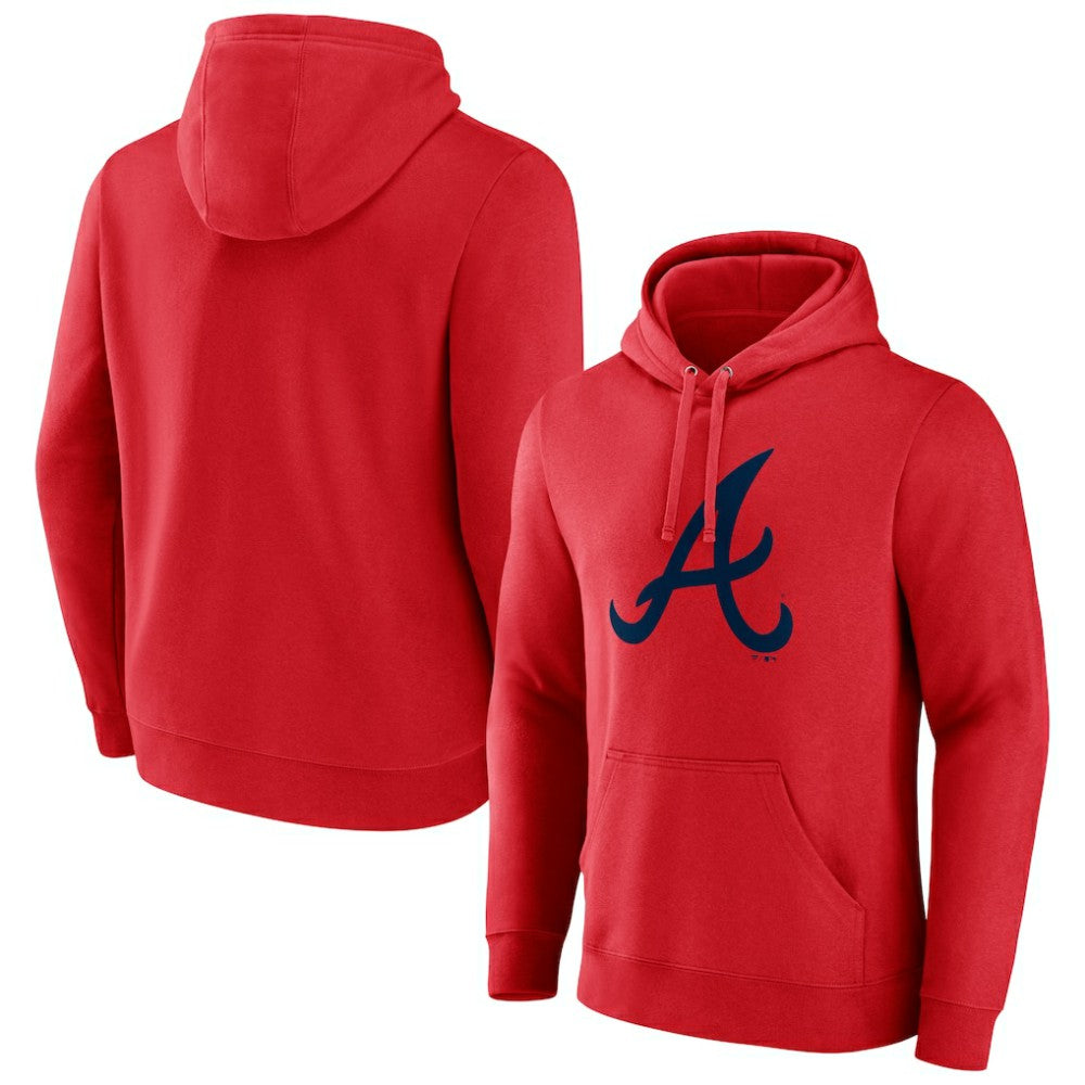 Red Atlanta Braves Official Logo Pullover Hoodie