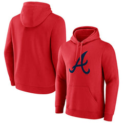 Red Atlanta Braves Official Logo Pullover Hoodie