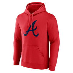 Red Atlanta Braves Official Logo Pullover Hoodie