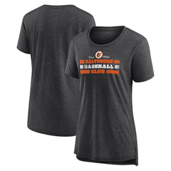 Gray Baltimore Orioles Women's Power Swing Tri-Blend T-Shirt