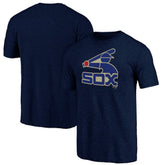 Navy Chicago White Sox Cooperstown Official Logo Tri-Blend T-Shirt