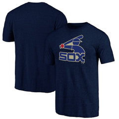 Navy Chicago White Sox Cooperstown Official Logo Tri-Blend T-Shirt
