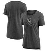 Gray Chicago White Sox Women's Weathered Official Logo Tri-Blend T-Shirt