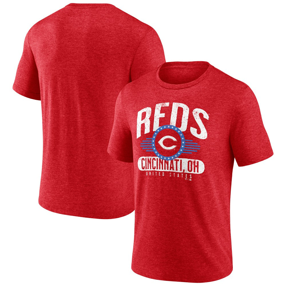 Red Cincinnati Reds Badge of Honor Tri-Blend T-Shirt