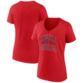 Red Los Angeles Angels Women's Victory Script V-Neck T-Shirt