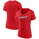 Red Los Angeles Angels Women's One And Only V-Neck T-Shirt