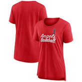 Red Los Angeles Angels Women's Practice Time Tri-Blend T-Shirt
