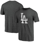 Charcoal Los Angeles Dodgers Weathered Official Logo Tri-Blend T-Shirt