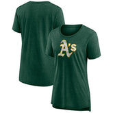 Green Athletics Women's Weathered Official Logo Tri-Blend T-Shirt