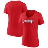 Red Philadelphia Phillies Women's One And Only V-Neck T-Shirt