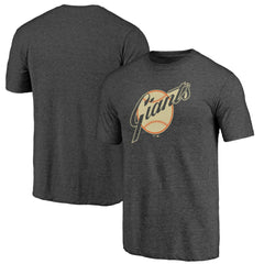 Charcoal San Francisco Giants Cooperstown Official Logo Tri-Blend T-Shirt