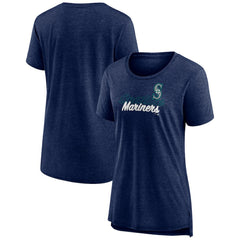 Navy Seattle Mariners Women's Practice Time Tri-Blend T-Shirt