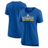 Royal Seattle Mariners Women's Power Swing Tri-Blend T-Shirt
