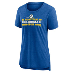 Royal Seattle Mariners Women's Power Swing Tri-Blend T-Shirt
