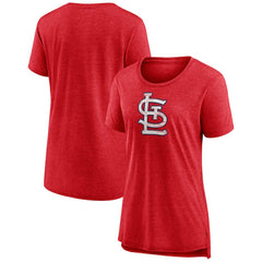 Red St. Louis Cardinals Women's Weathered Official Logo Tri-Blend T-Shirt
