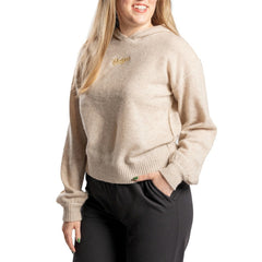 Natural Los Angeles Dodgers Lusso Women's Beatriz Cashmere Pullover Hoodie