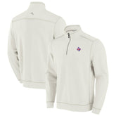 Cream Texas Rangers Tommy Bahama Sport Tobago Bay Tri-Blend Half-Zip Sweatshirt